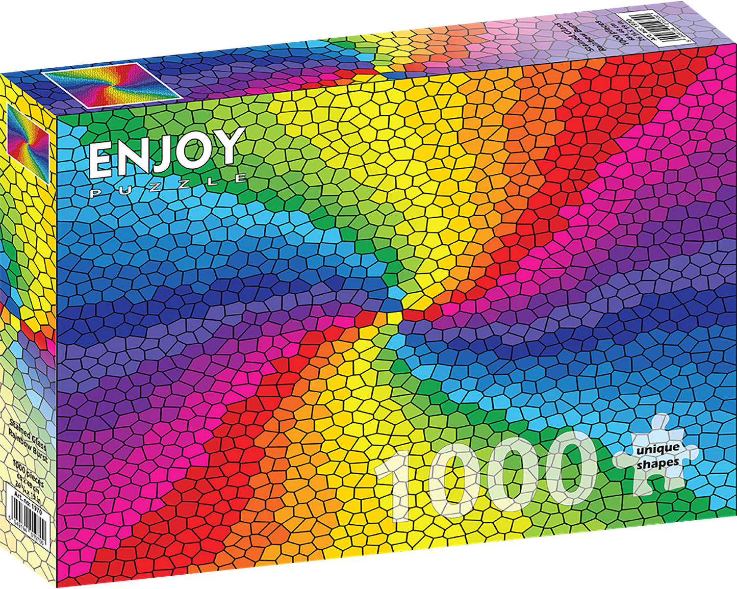 1000 Pieces Jigsaw Puzzle - Stained Glass Rainbow Burst (1970)