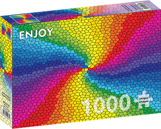 1000 Pieces Jigsaw Puzzle - Stained Glass Rainbow Burst (1970)