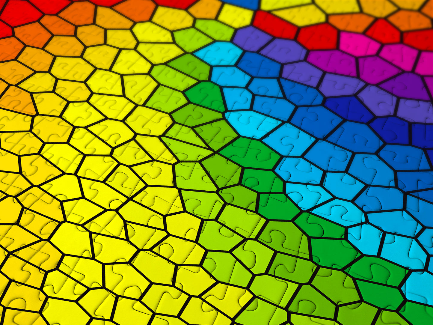 1000 Pieces Jigsaw Puzzle - Stained Glass Rainbow Burst (1970)