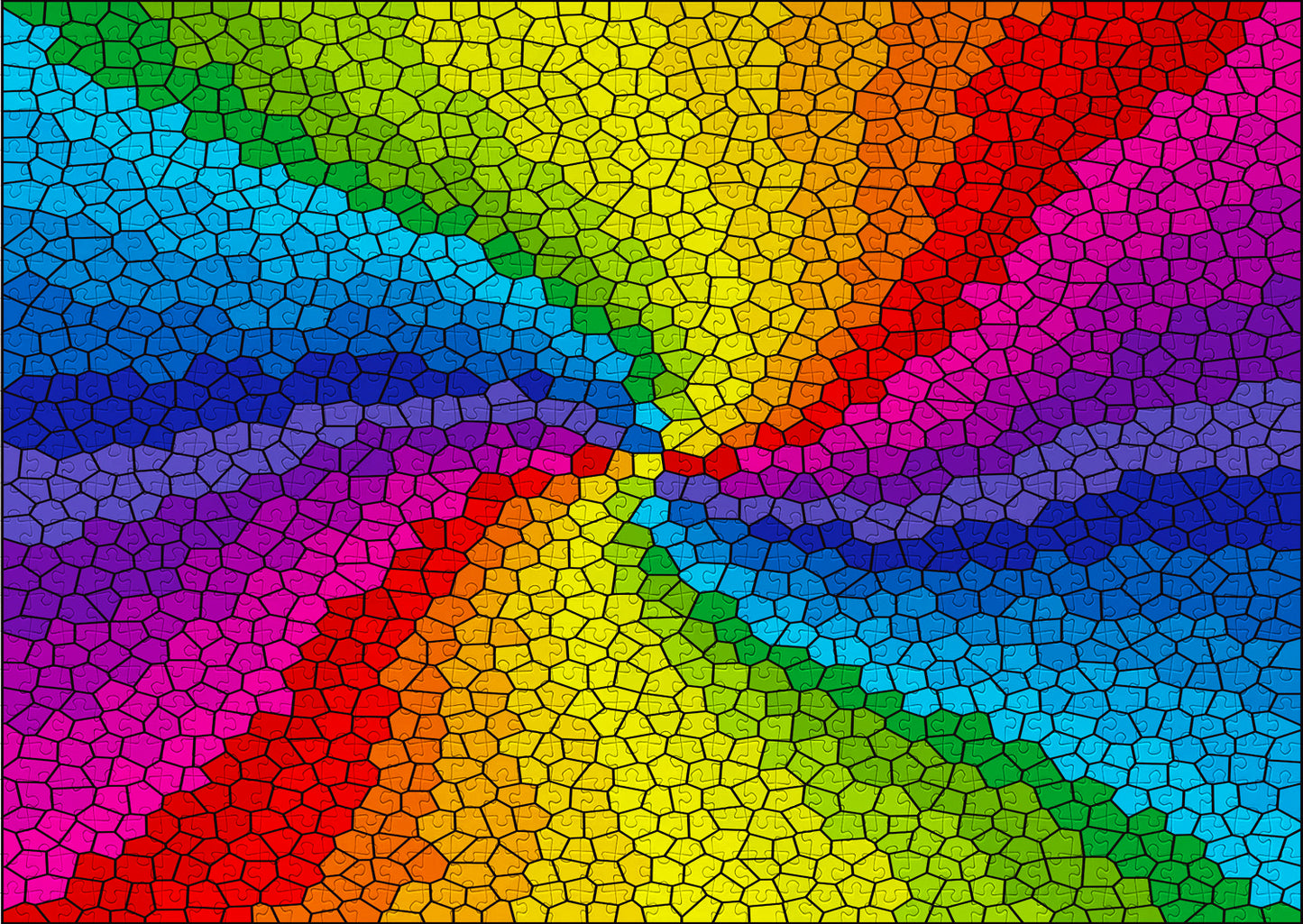 1000 Pieces Jigsaw Puzzle - Stained Glass Rainbow Burst (1970)
