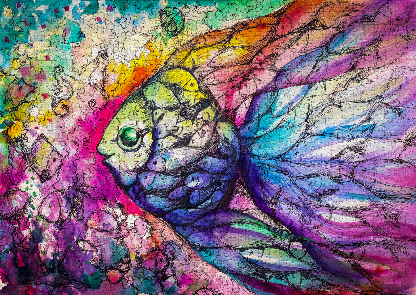 1000 Pieces Jigsaw Puzzle - Fishes (1976)