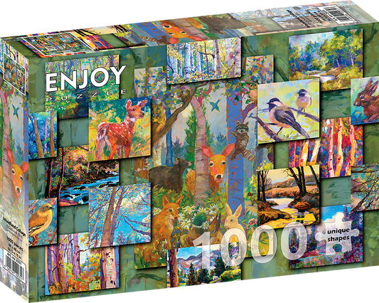 1000 Pieces Jigsaw Puzzle - Woodland Collage (2031)