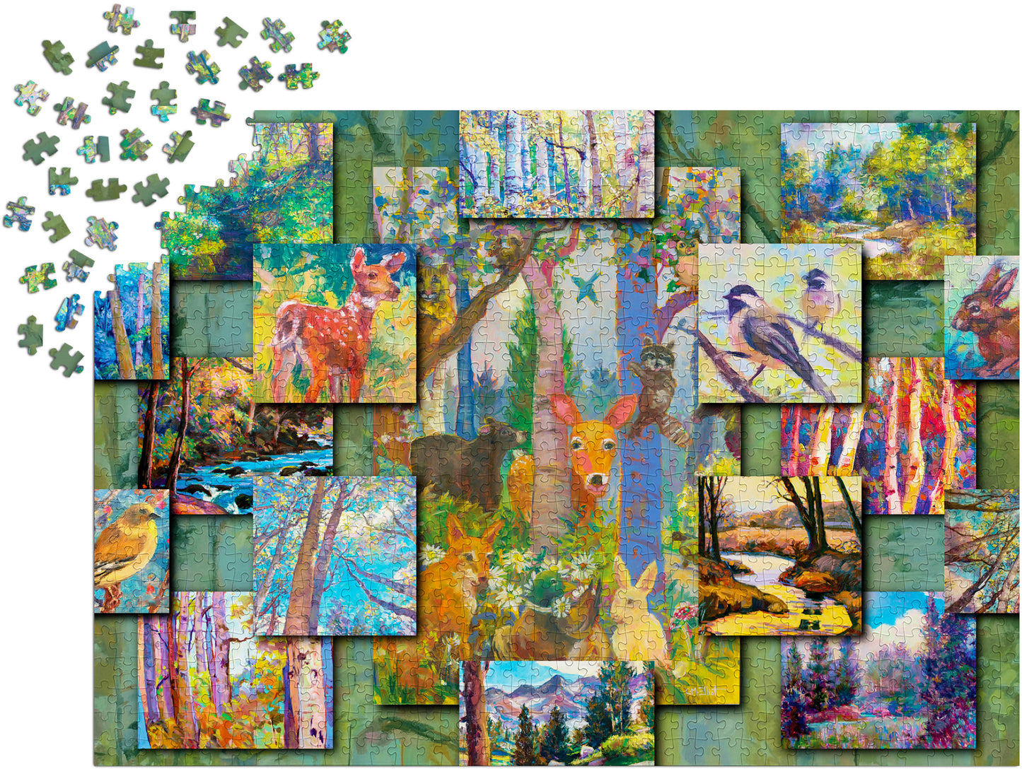 1000 Pieces Jigsaw Puzzle - Woodland Collage (2031)