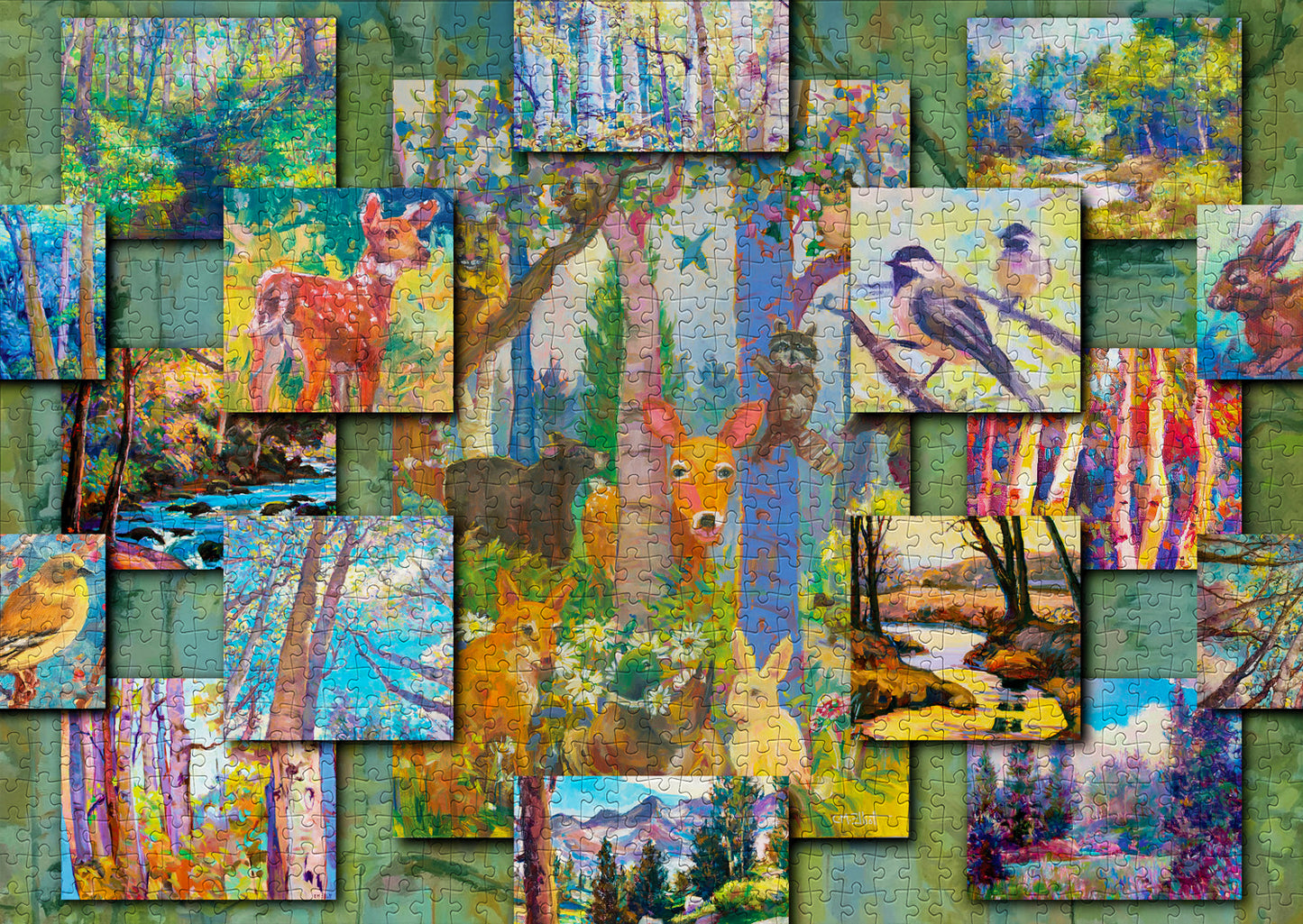 1000 Pieces Jigsaw Puzzle - Woodland Collage (2031)