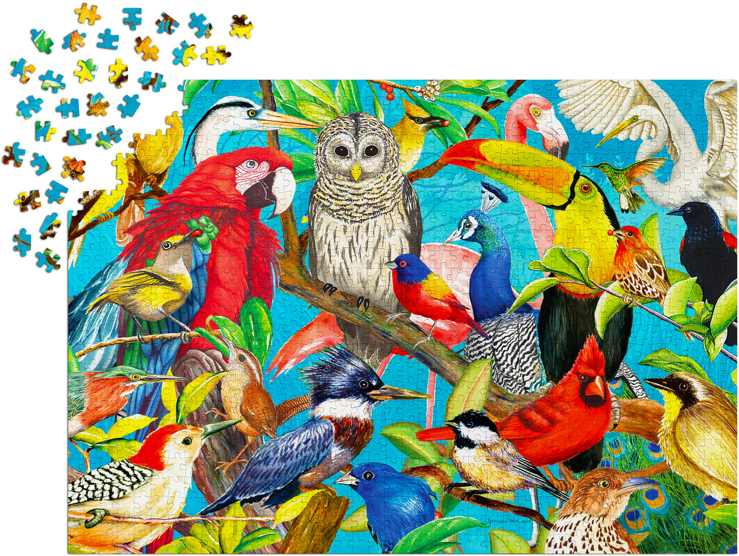 1000 Pieces Jigsaw Puzzle - Feathered Frenzy (2032)