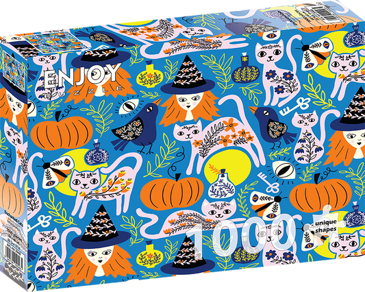 1000 Pieces Jigsaw Puzzle - Enchanted Cats (2048)
