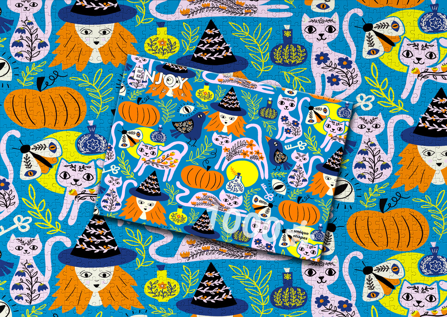 1000 Pieces Jigsaw Puzzle - Enchanted Cats (2048)