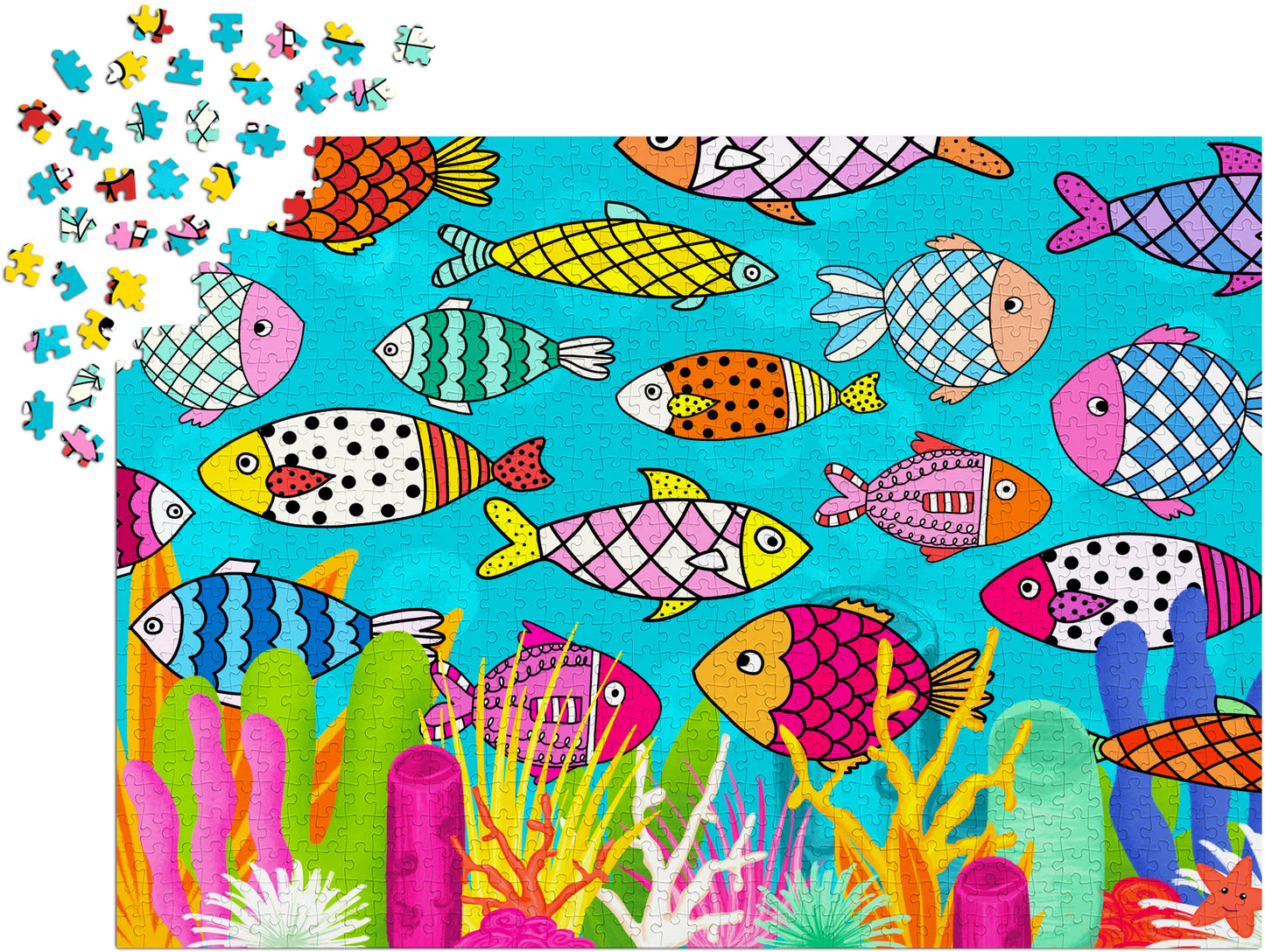 1000 Pieces Jigsaw Puzzle - Patterned Fishes (2049)