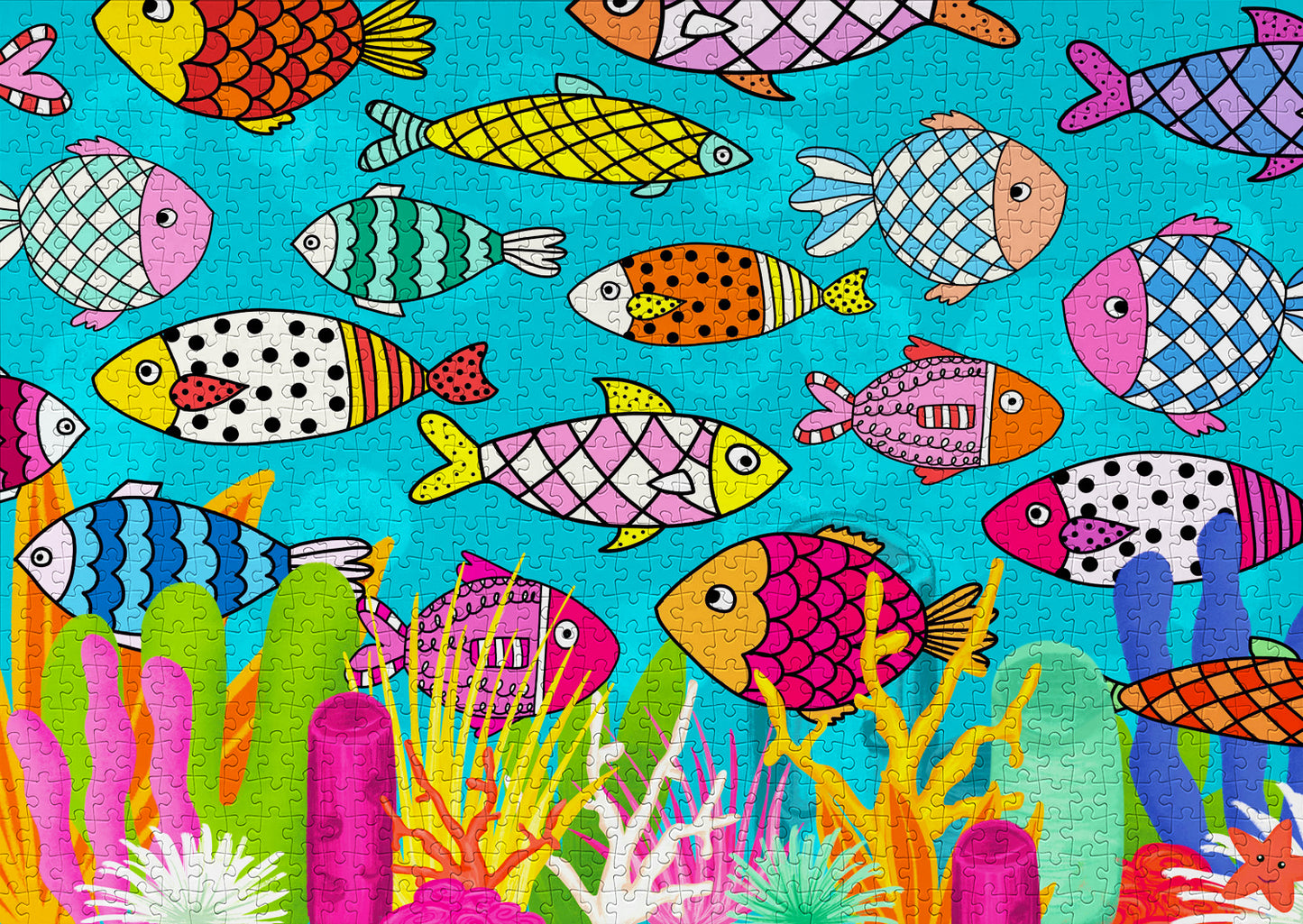 1000 Pieces Jigsaw Puzzle - Patterned Fishes (2049)