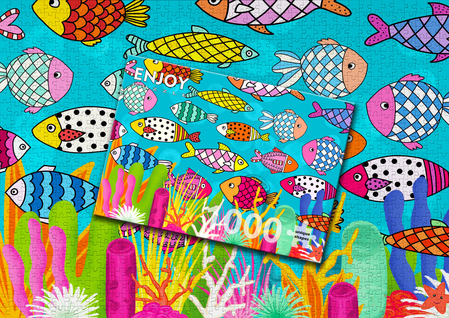1000 Pieces Jigsaw Puzzle - Patterned Fishes (2049)