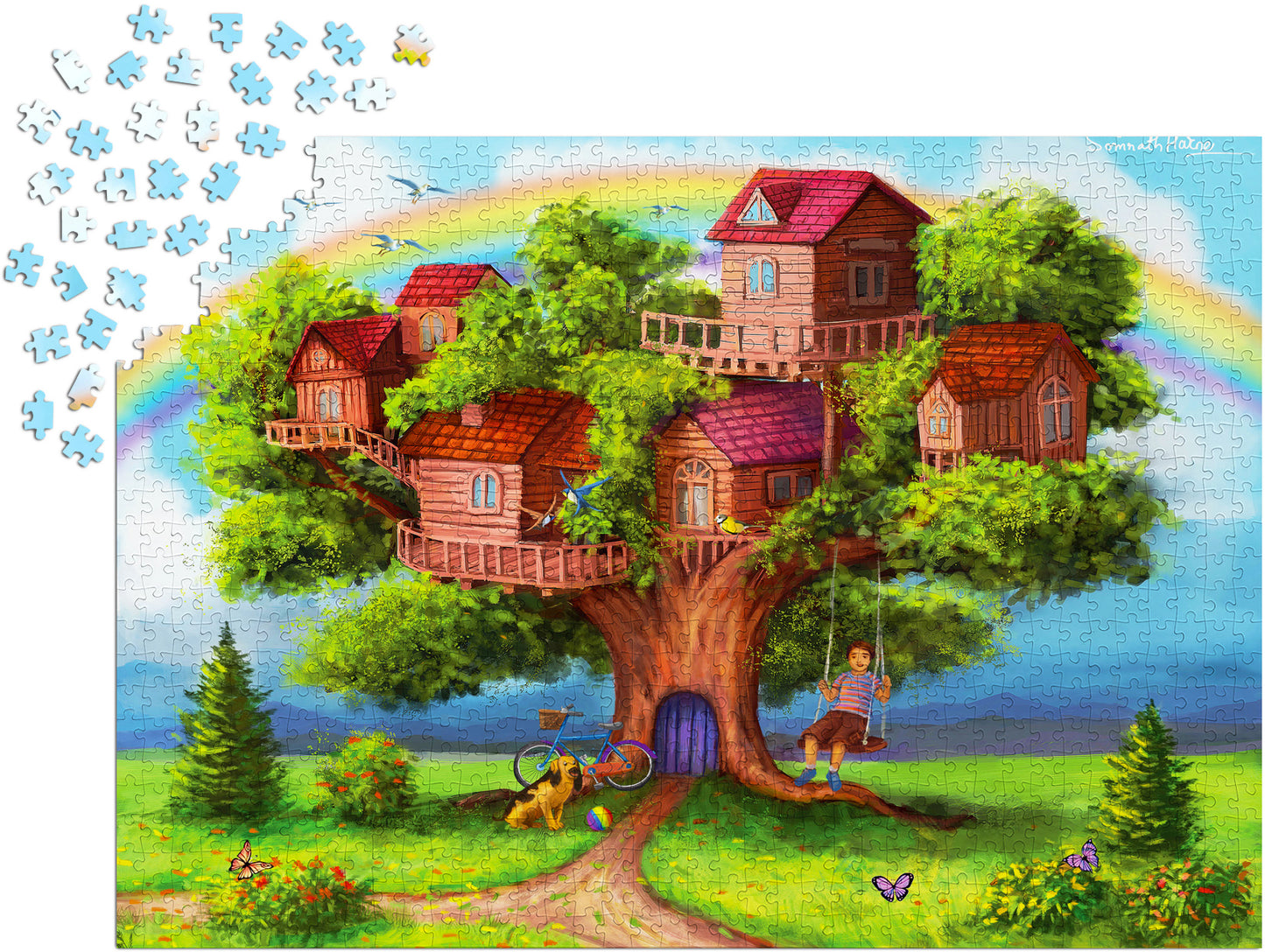 1000 Pieces Jigsaw Puzzle - Treehouses (2053)
