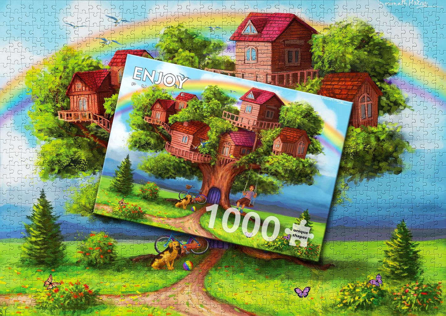 1000 Pieces Jigsaw Puzzle - Treehouses (2053)
