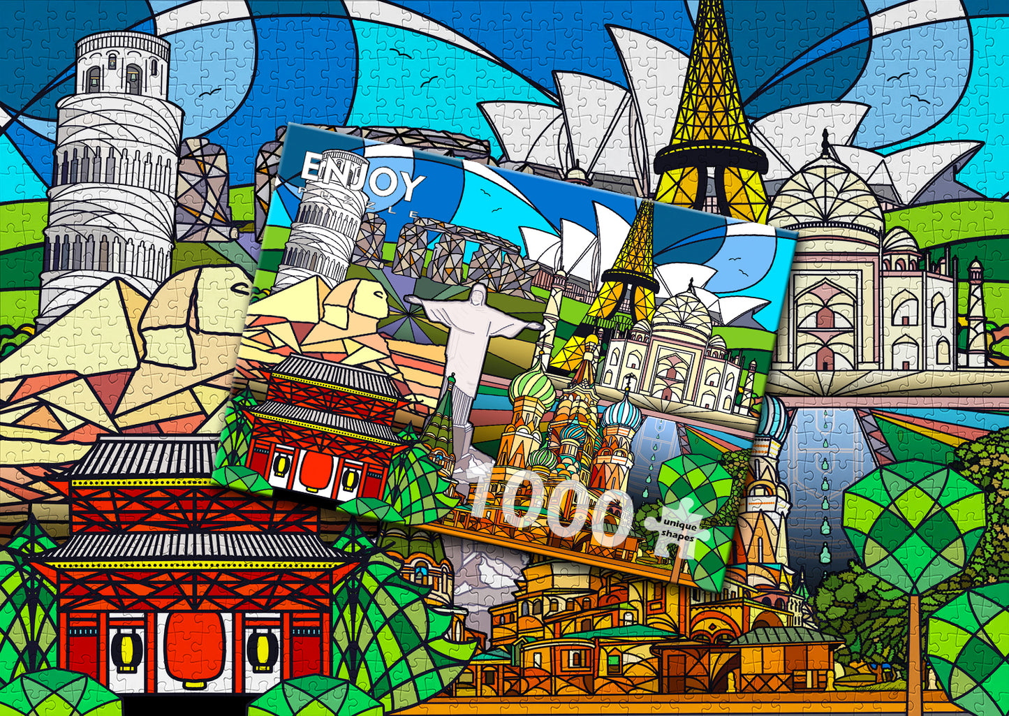 1000 Pieces Jigsaw Puzzle - World Landmarks (2054)