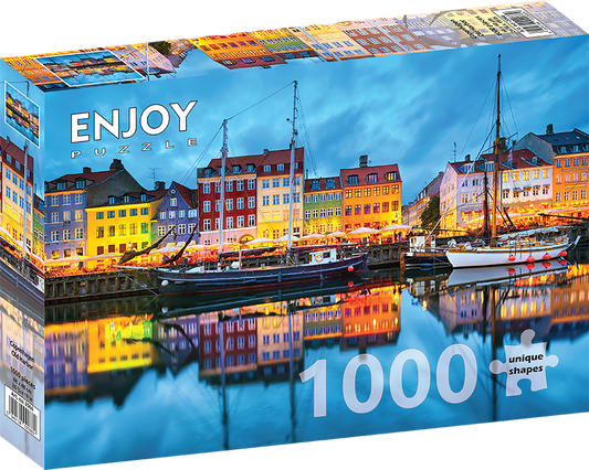 1000 Pieces Jigsaw Puzzle - Copenhagen Old Harbor (2066)