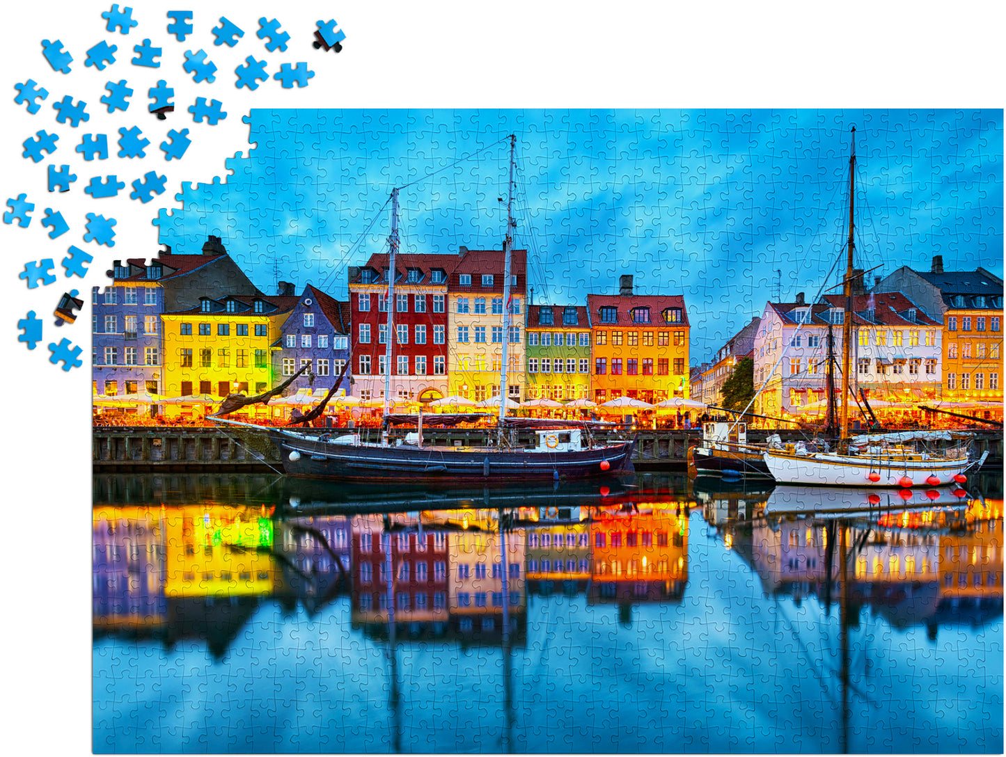 1000 Pieces Jigsaw Puzzle - Copenhagen Old Harbor (2066)