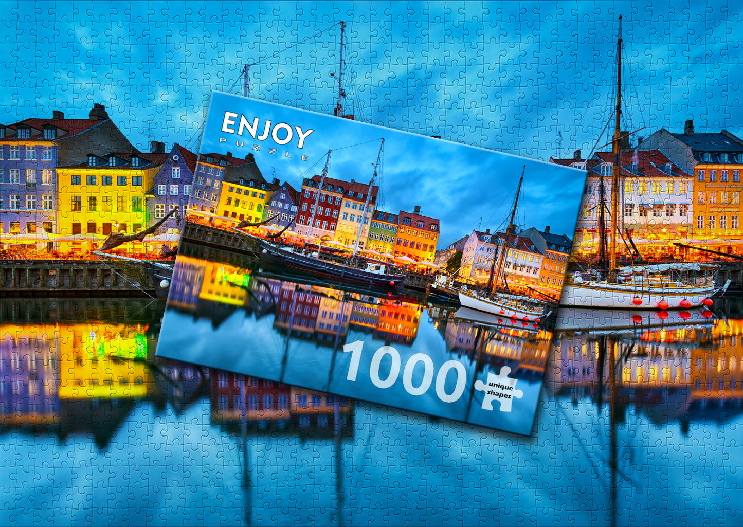 1000 Pieces Jigsaw Puzzle - Copenhagen Old Harbor (2066)