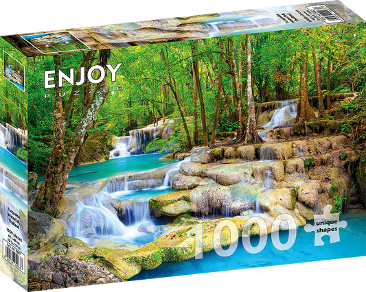 1000 Pieces Jigsaw Puzzle - Turquoise Waterfall, Thailand (2067)