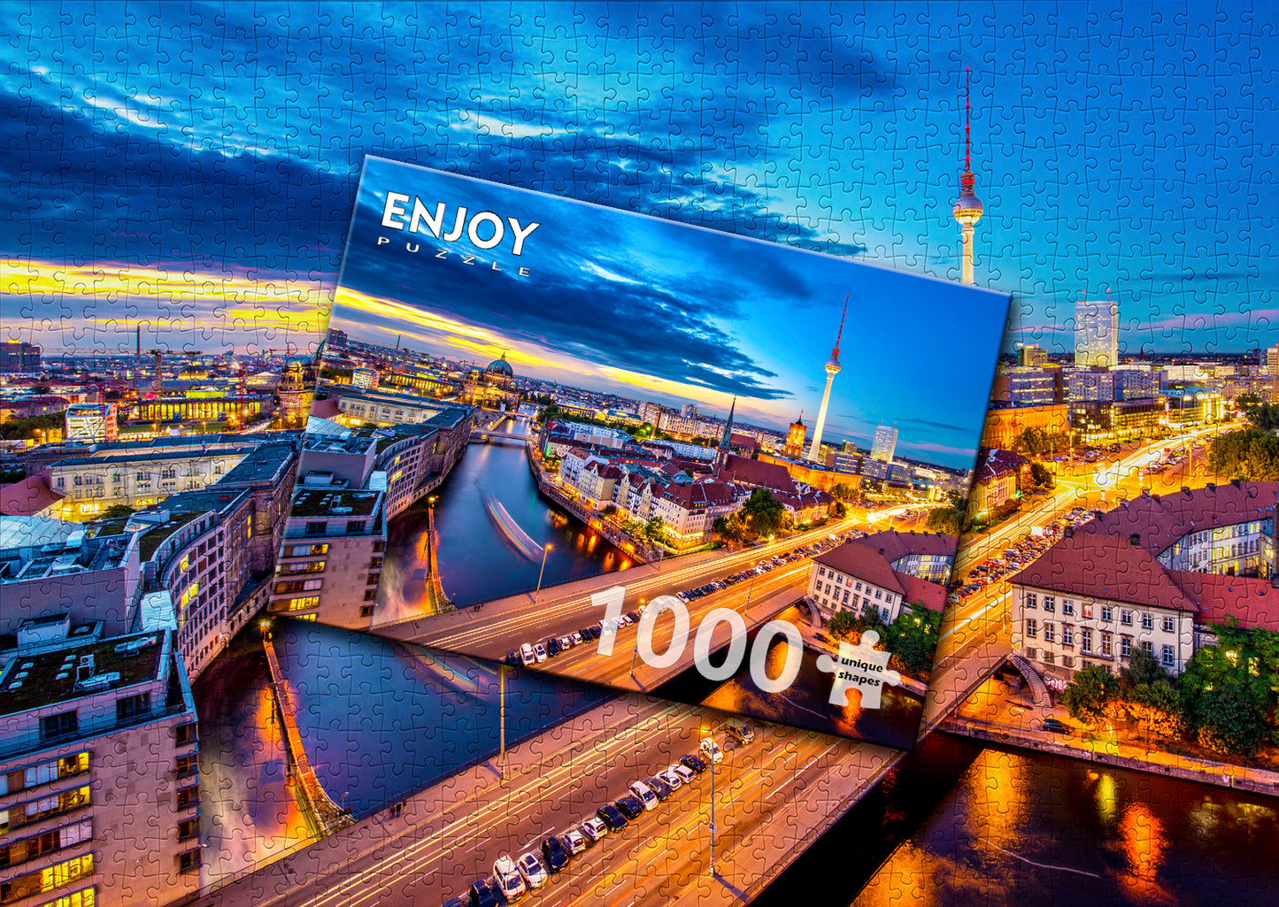 1000 Pieces Jigsaw Puzzle - Berlin Cityscape by Night (2068)