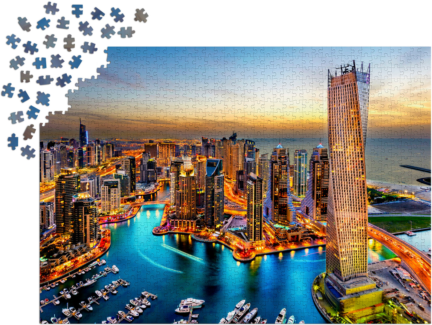 1000 Pieces Jigsaw Puzzle - Dubai Marina at Night (2072)