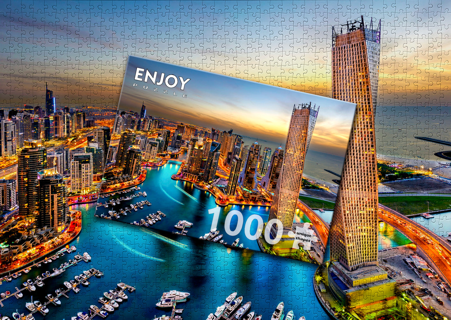 1000 Pieces Jigsaw Puzzle - Dubai Marina at Night (2072)