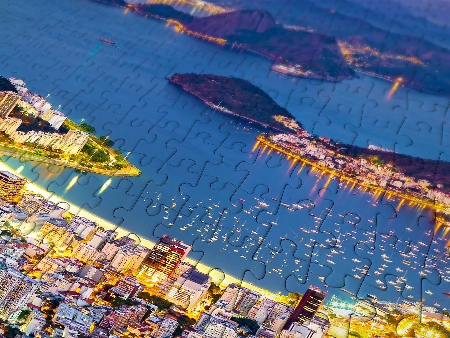 1000 Pieces Jigsaw Puzzle - Rio de Janeiro by Night, Brazil (2075)