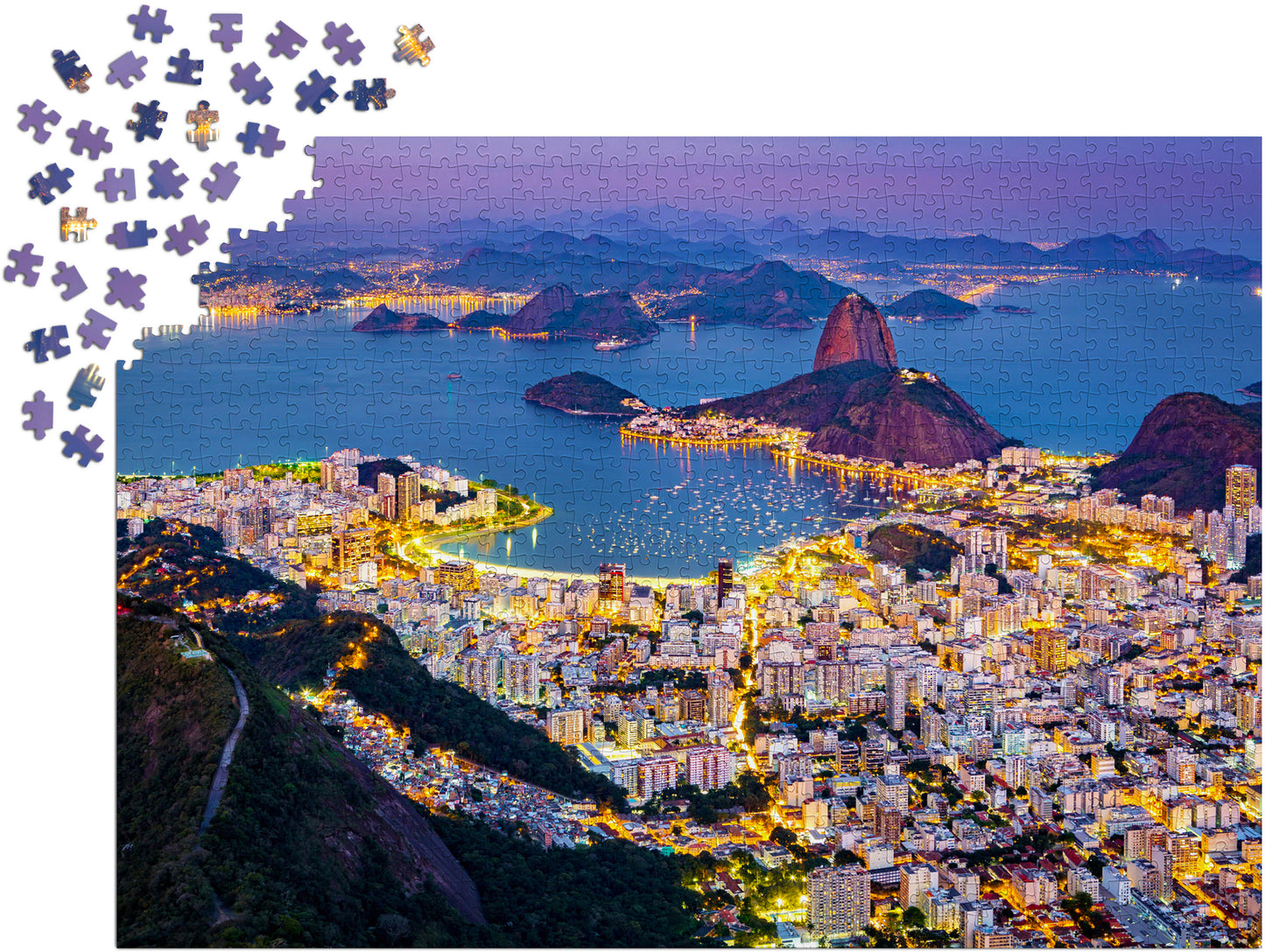 1000 Pieces Jigsaw Puzzle - Rio de Janeiro by Night, Brazil (2075)