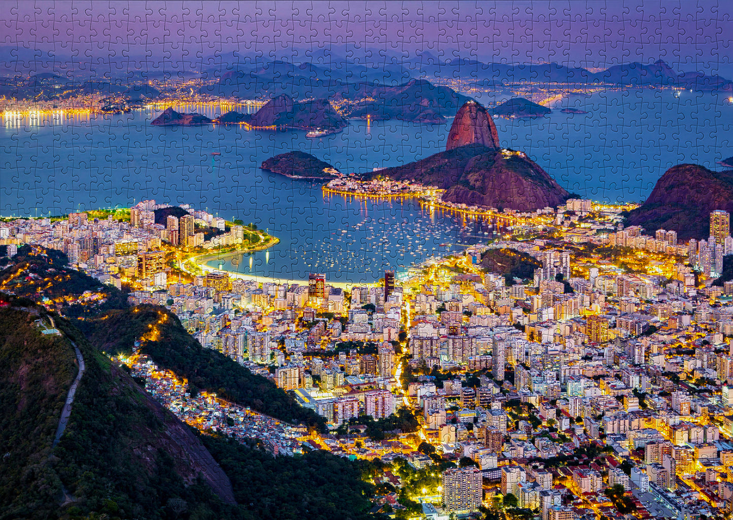 1000 Pieces Jigsaw Puzzle - Rio de Janeiro by Night, Brazil (2075)