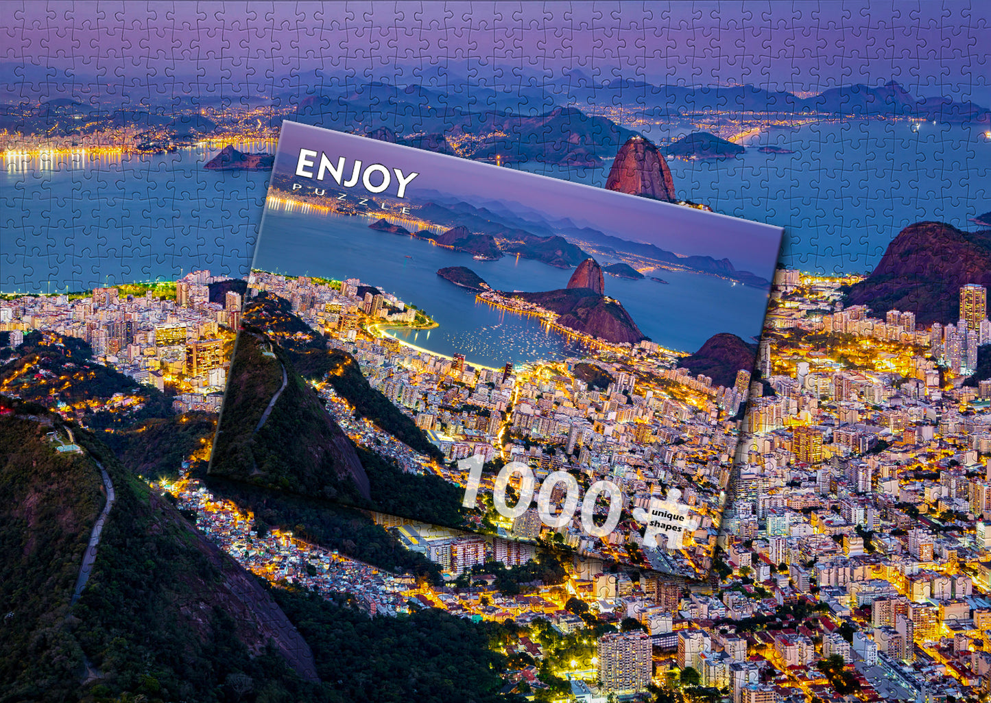 1000 Pieces Jigsaw Puzzle - Rio de Janeiro by Night, Brazil (2075)