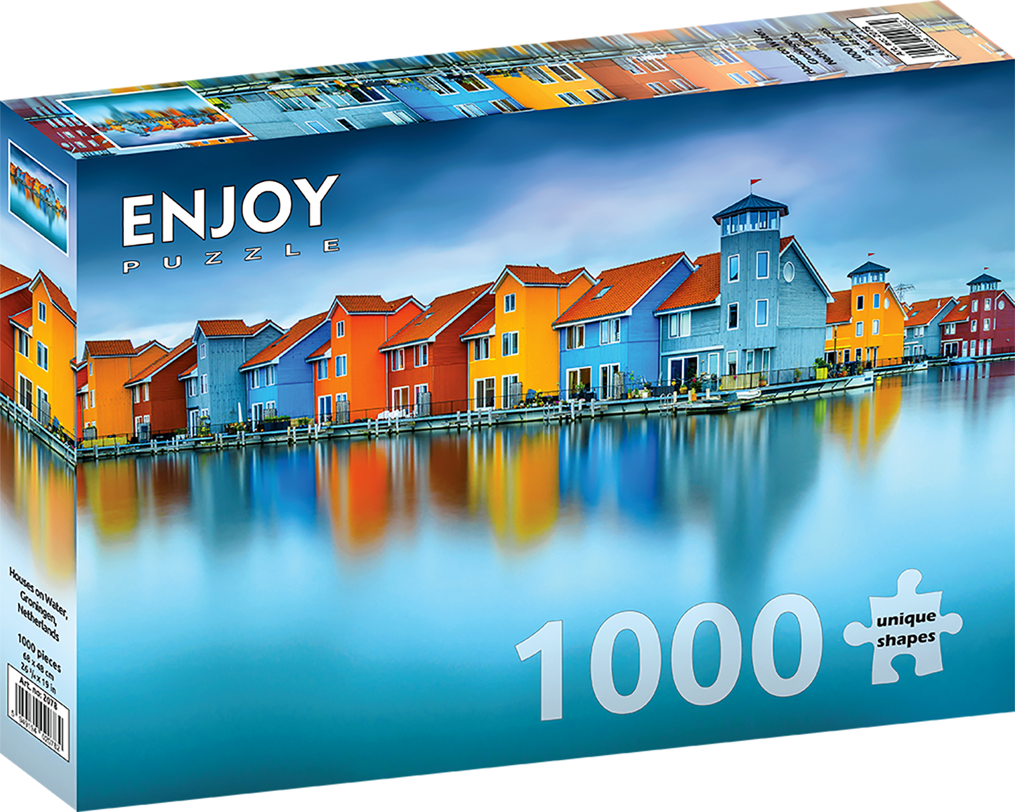 1000 Pieces Jigsaw Puzzle - Houses on Water, Groningen, Netherlands (2078)
