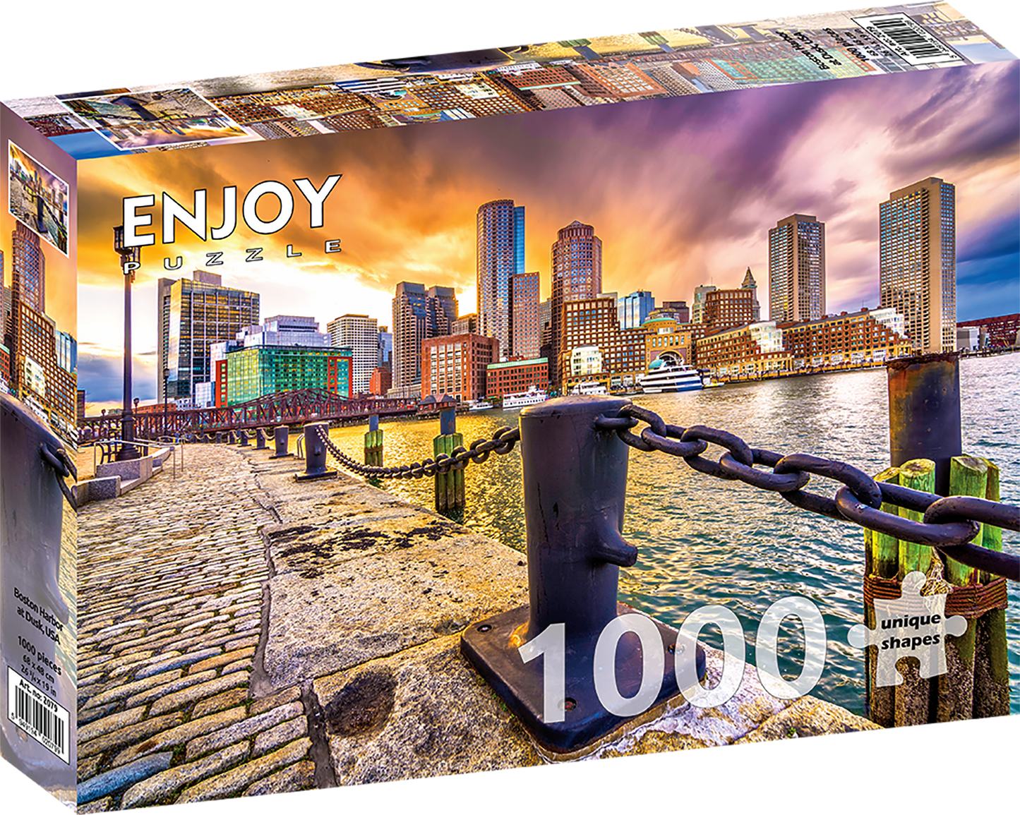 1000 Pieces Jigsaw Puzzle - Boston Harbor at Dusk, USA (2079)