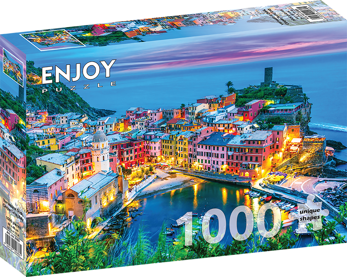 1000 Pieces Jigsaw Puzzle - Vernazza at Dusk, Cinque Terre, Italy (2080)