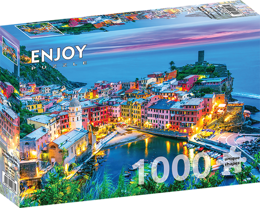 1000 Pieces Jigsaw Puzzle - Vernazza at Dusk, Cinque Terre, Italy (2080)