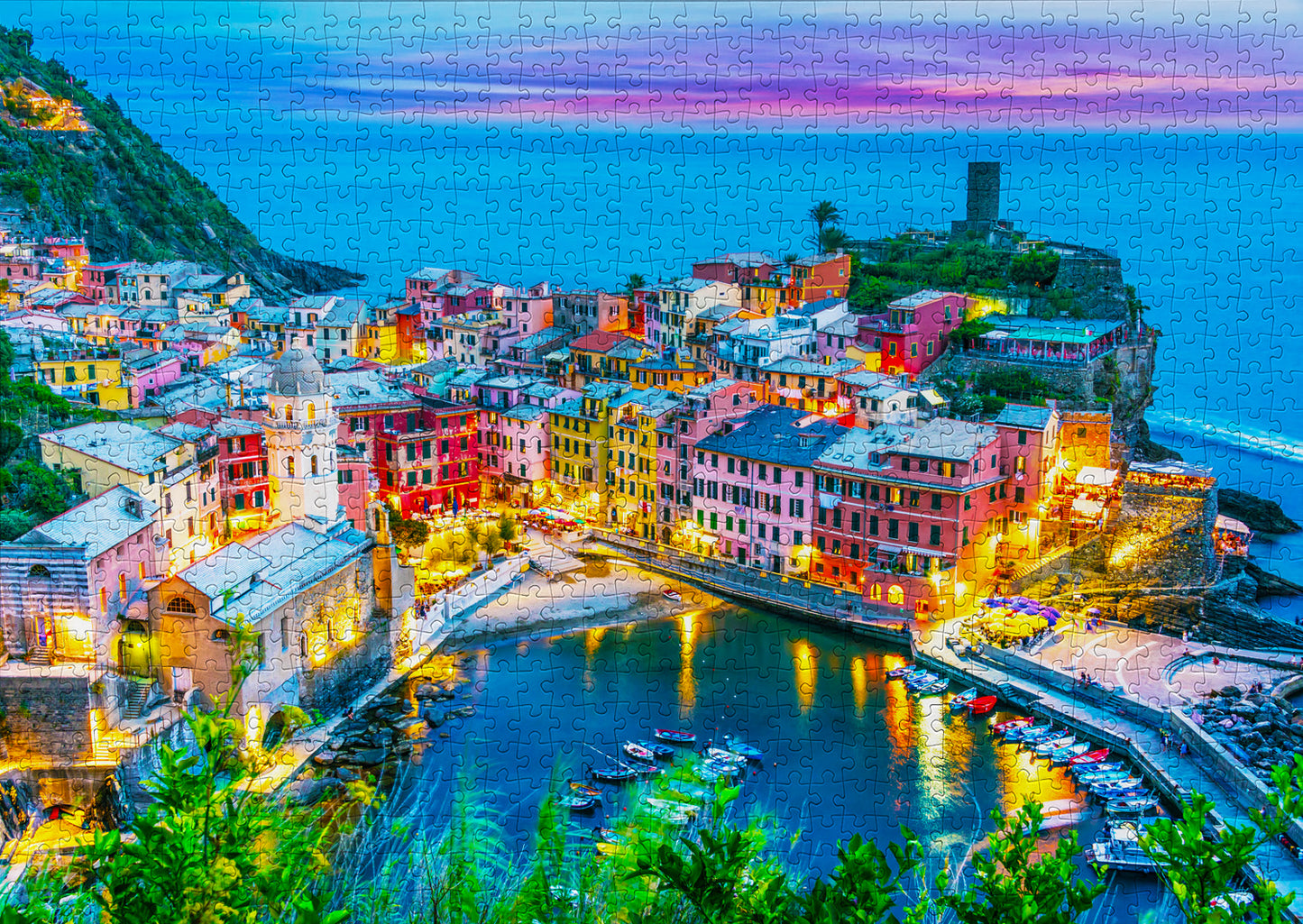 1000 Pieces Jigsaw Puzzle - Vernazza at Dusk, Cinque Terre, Italy (2080)