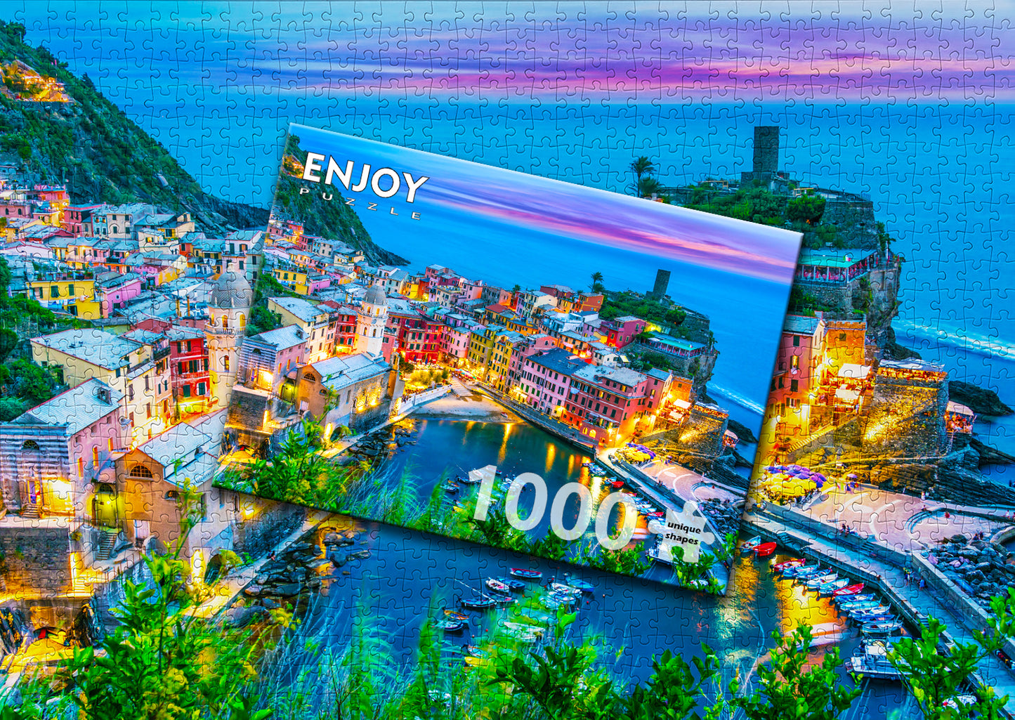 1000 Pieces Jigsaw Puzzle - Vernazza at Dusk, Cinque Terre, Italy (2080)