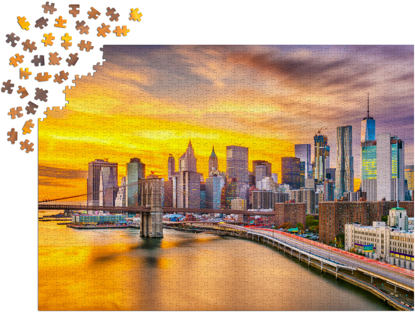 1000 Pieces Jigsaw Puzzle - New York City Skyline at Dusk (2081)