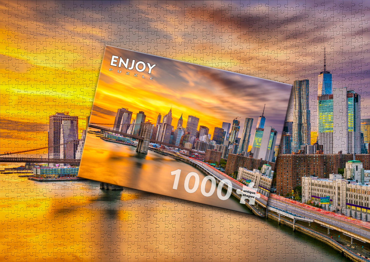 1000 Pieces Jigsaw Puzzle - New York City Skyline at Dusk (2081)