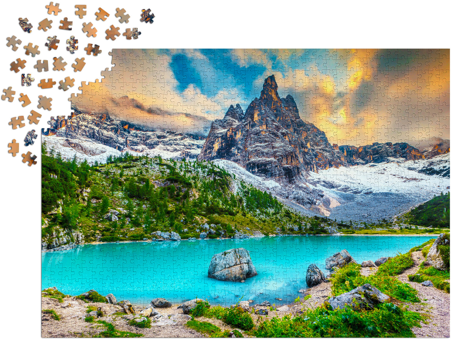 1000 Pieces Jigsaw Puzzle - Sorapis Lake, Dolomites, Italy (2083)