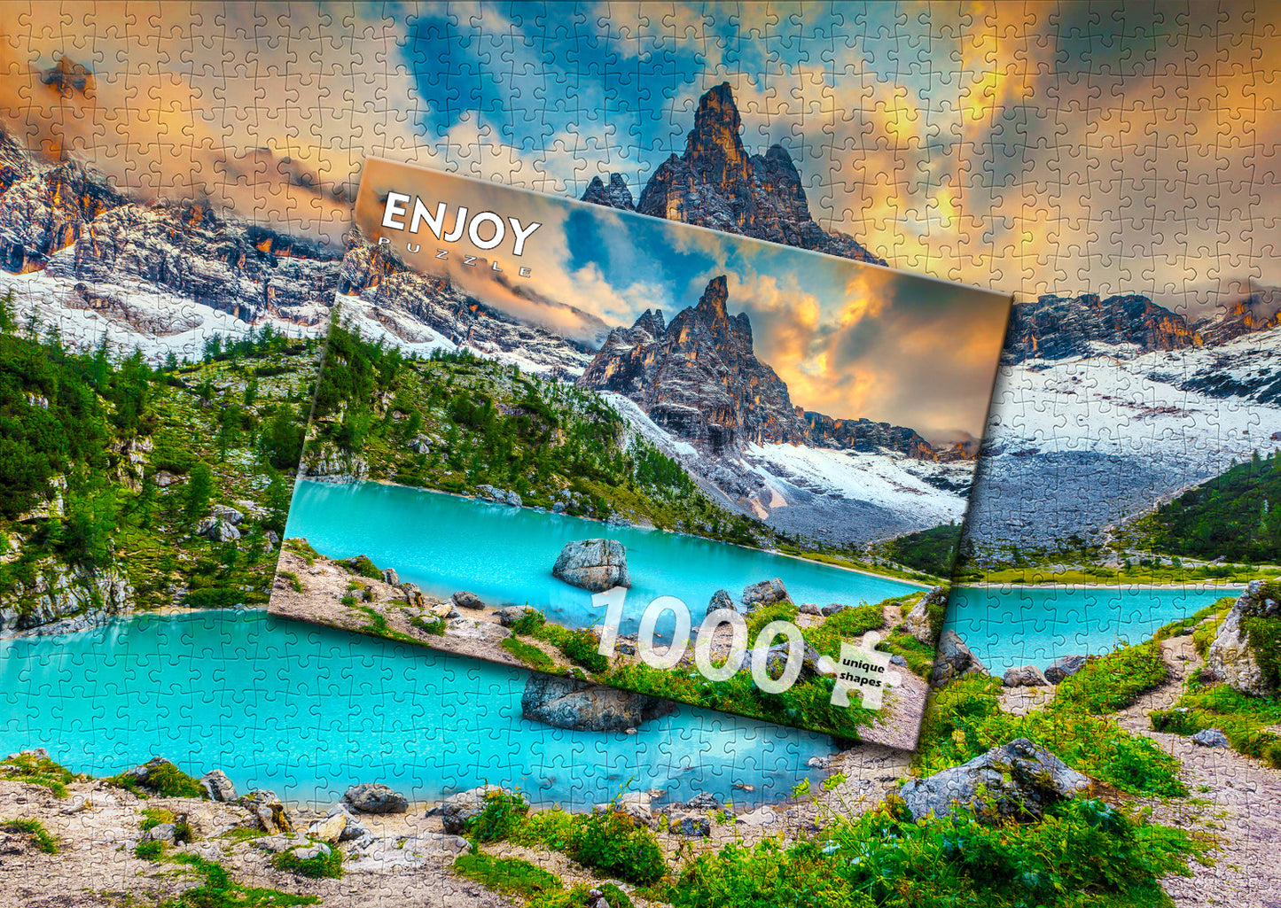 1000 Pieces Jigsaw Puzzle - Sorapis Lake, Dolomites, Italy (2083)