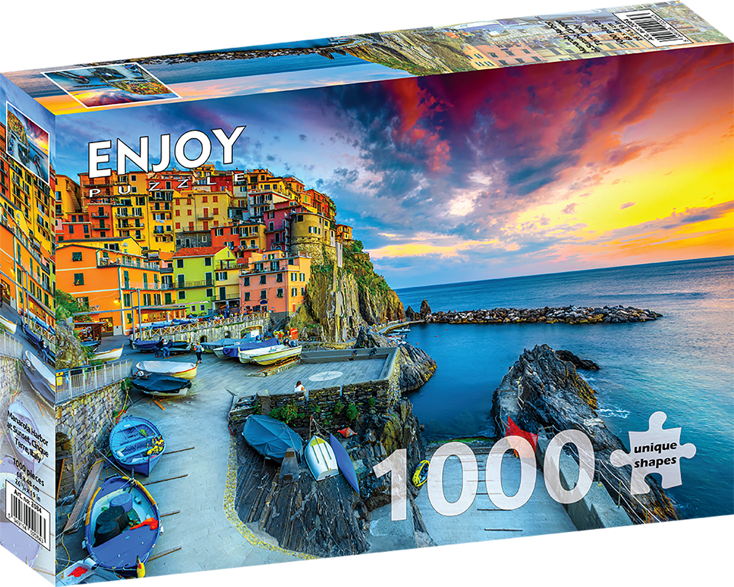 1000 Pieces Jigsaw Puzzle - Manarola Harbor at Sunset, Cinque Terre, Italy (2084)