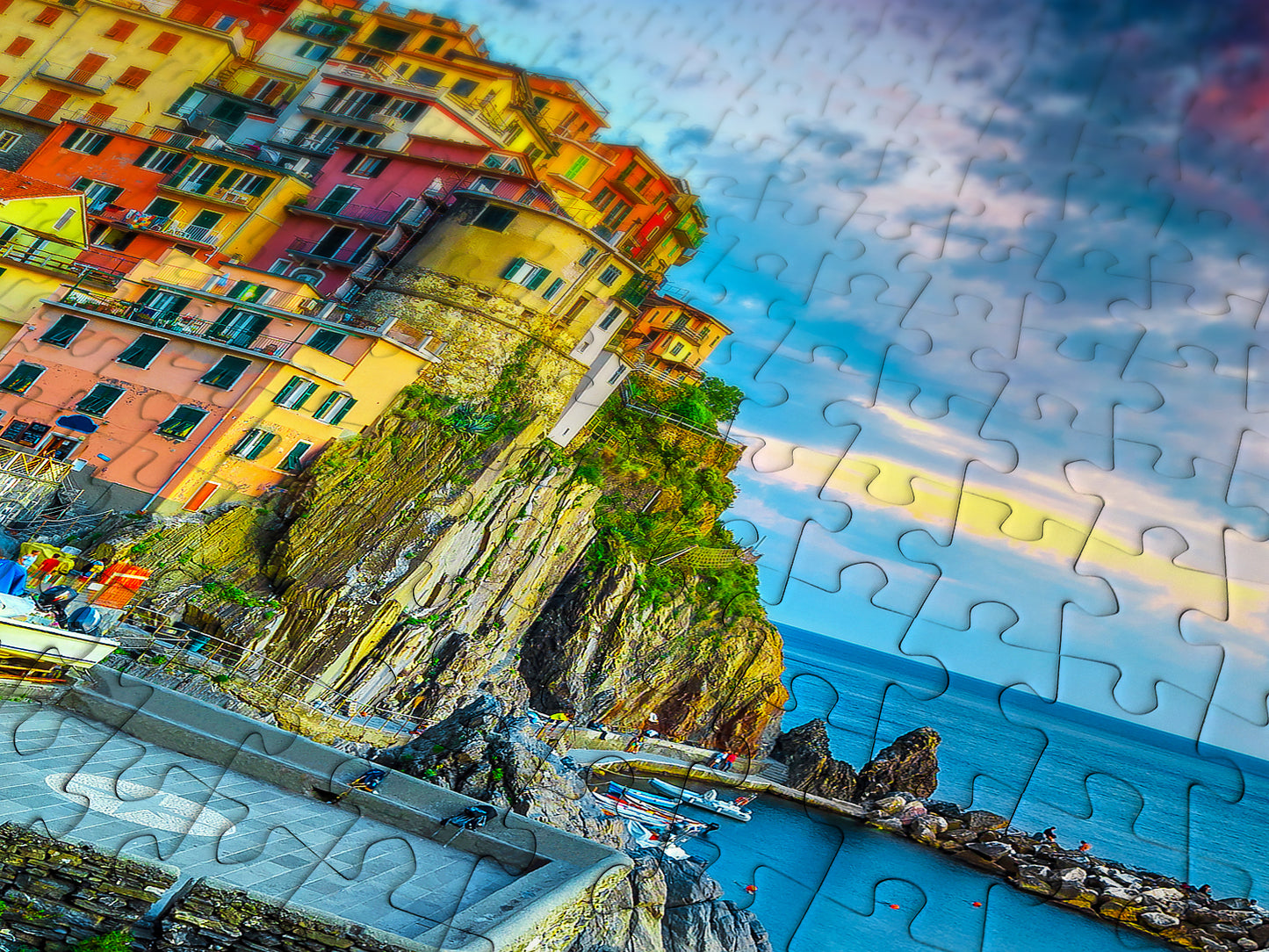 1000 Pieces Jigsaw Puzzle - Manarola Harbor at Sunset, Cinque Terre, Italy (2084)