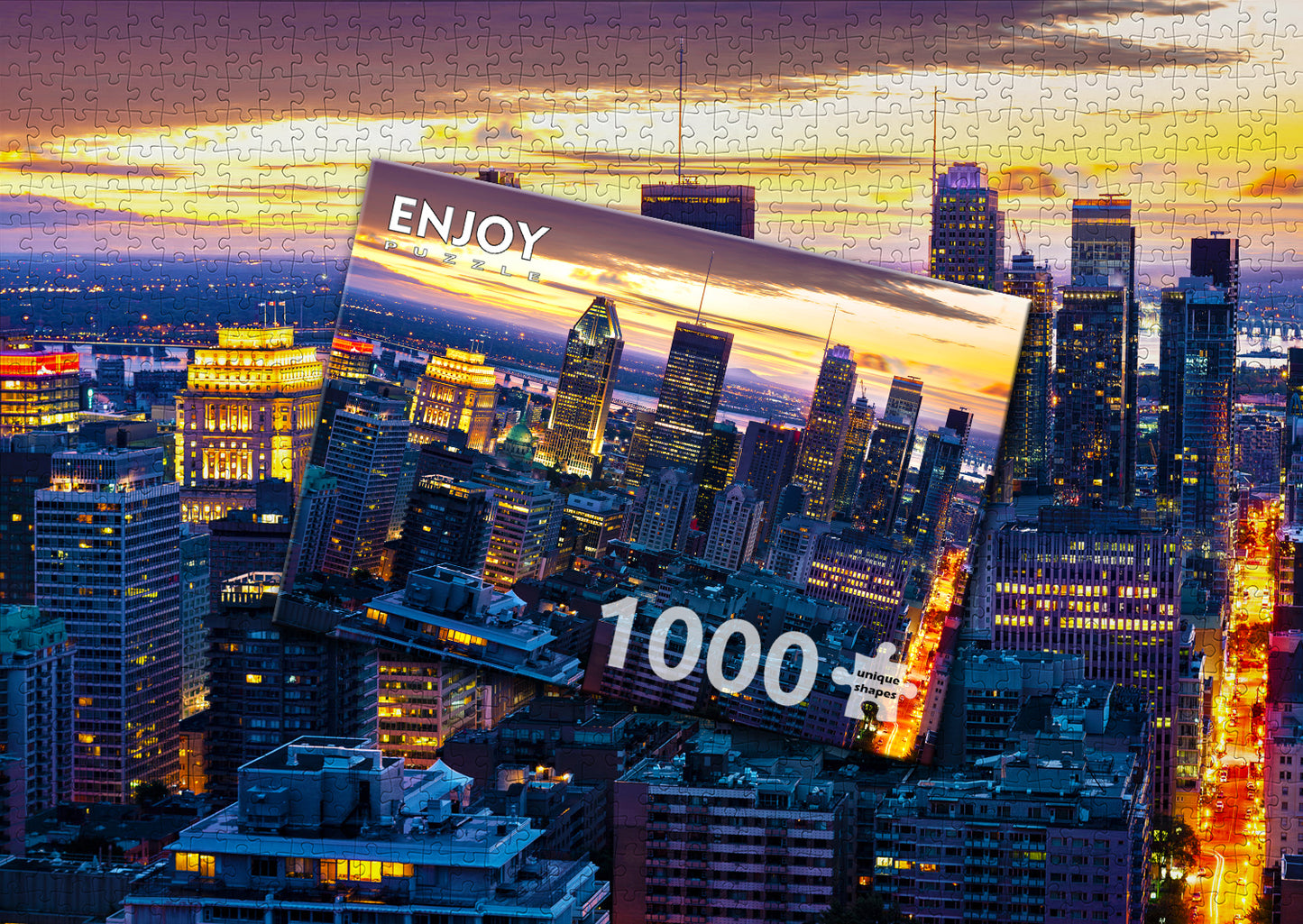 1000 Pieces Jigsaw Puzzle - Montreal Skyline by Night, Canada (2085)
