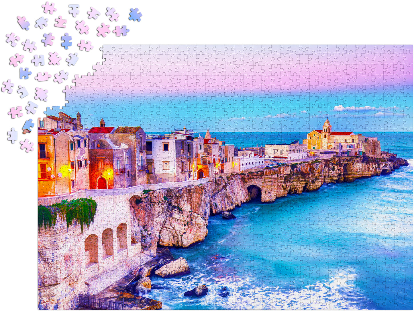 1000 Pieces Jigsaw Puzzle - Vieste on the Rocks, Italy (2086)