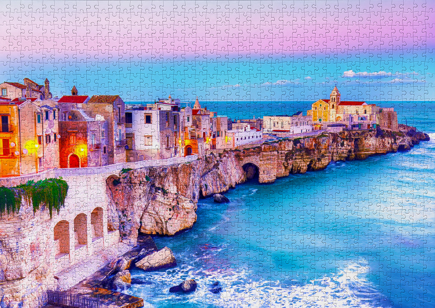 1000 Pieces Jigsaw Puzzle - Vieste on the Rocks, Italy (2086)