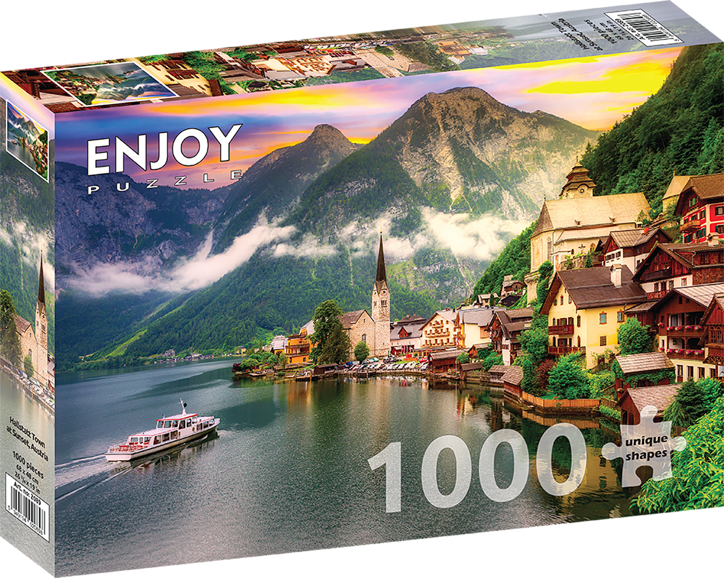 1000 Pieces Jigsaw Puzzle - Hallstatt Town at Sunset, Austria (2089)