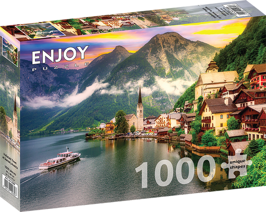 1000 Pieces Jigsaw Puzzle - Hallstatt Town at Sunset, Austria (2089)