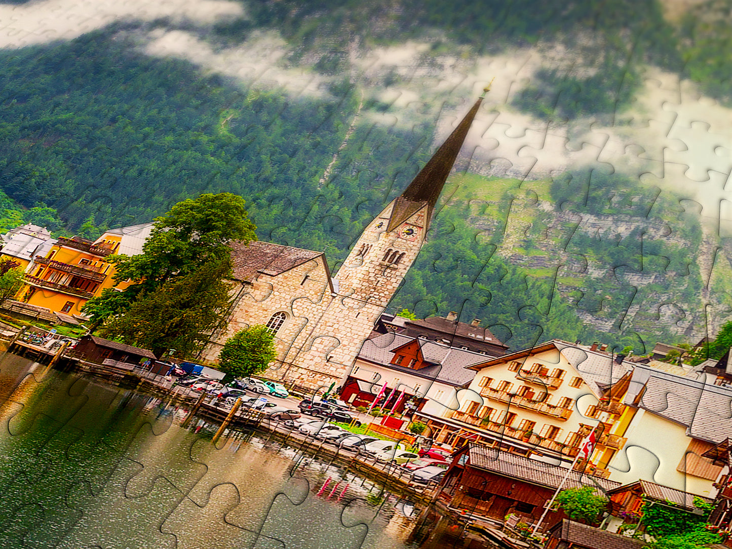 1000 Pieces Jigsaw Puzzle - Hallstatt Town at Sunset, Austria (2089)