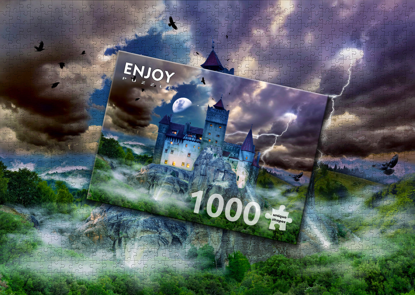 1000 Pieces Jigsaw Puzzle - Scary Dracula's Castle (2090)