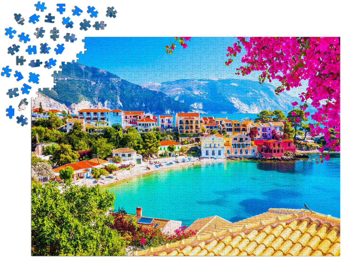 1000 Pieces Jigsaw Puzzle - Assos Village in Cephalonia, Greece (2092)