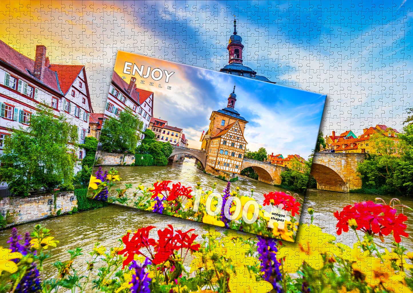 1000 Pieces Jigsaw Puzzle - Bamberg Old Town, Germany (2095)