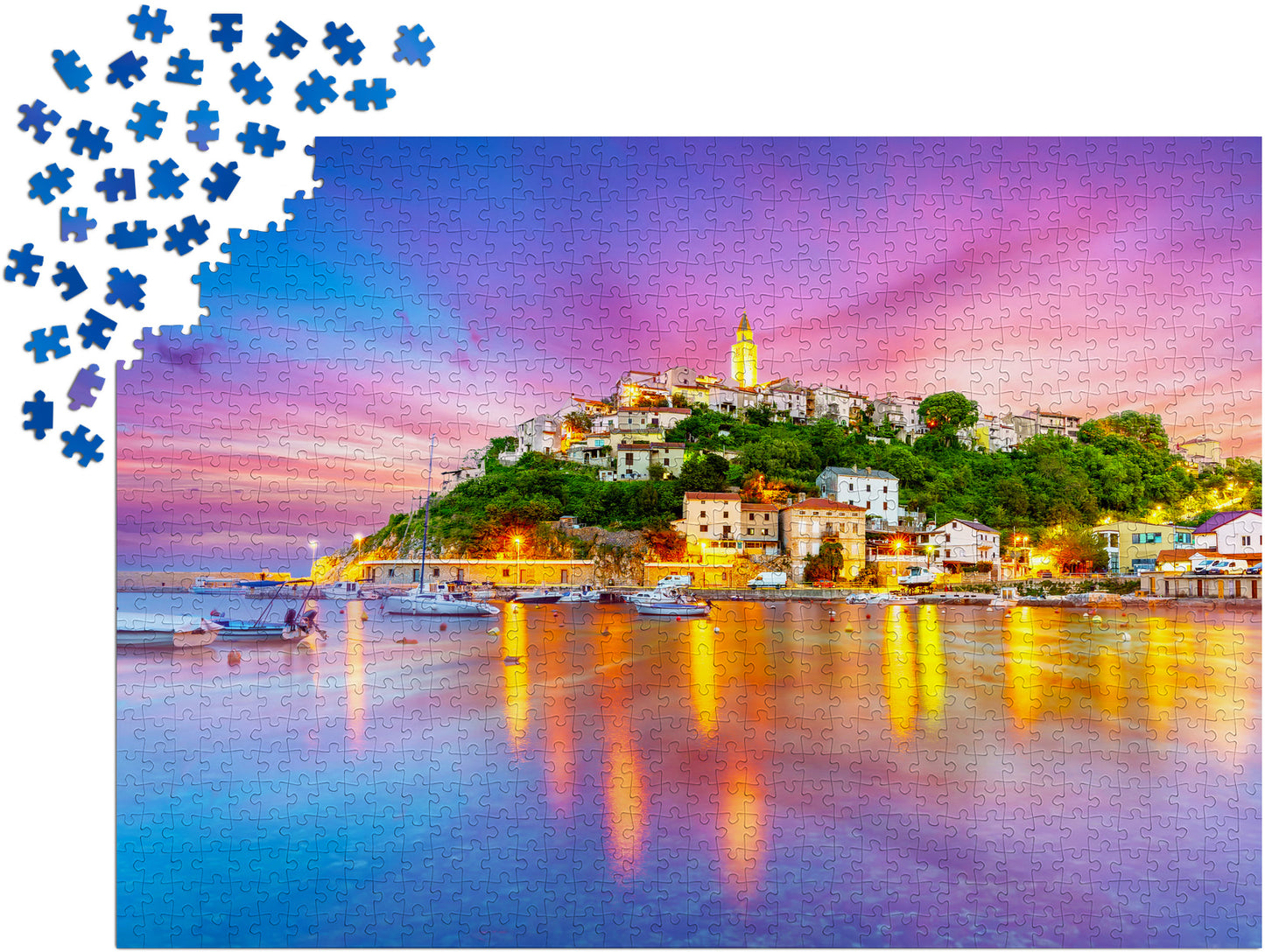 1000 Pieces Jigsaw Puzzle - Vrbnik Village, Croatia (2096)